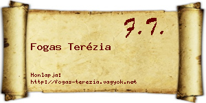 Fogas Terézia névjegykártya